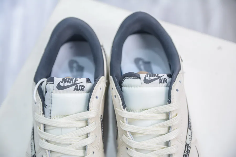 TS x Air 1 Low White and Black Customized Colorway