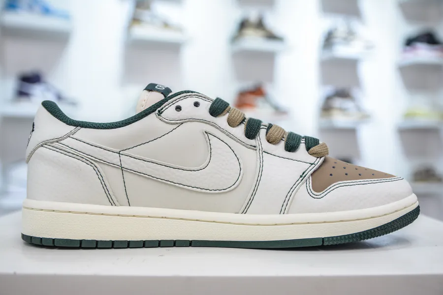 TS x Air 1 Low Collaboration White, Brown, Green