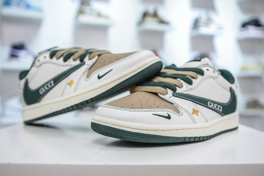 TS x Air 1 Low Collaboration White, Brown, Green