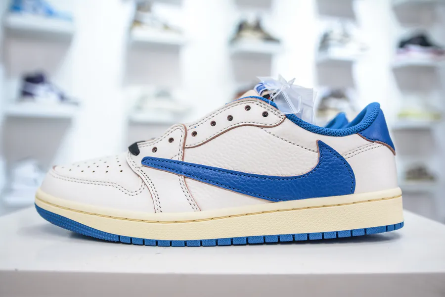 OG Version Travis Scott x Air Jordan AJ1 Low White Blue