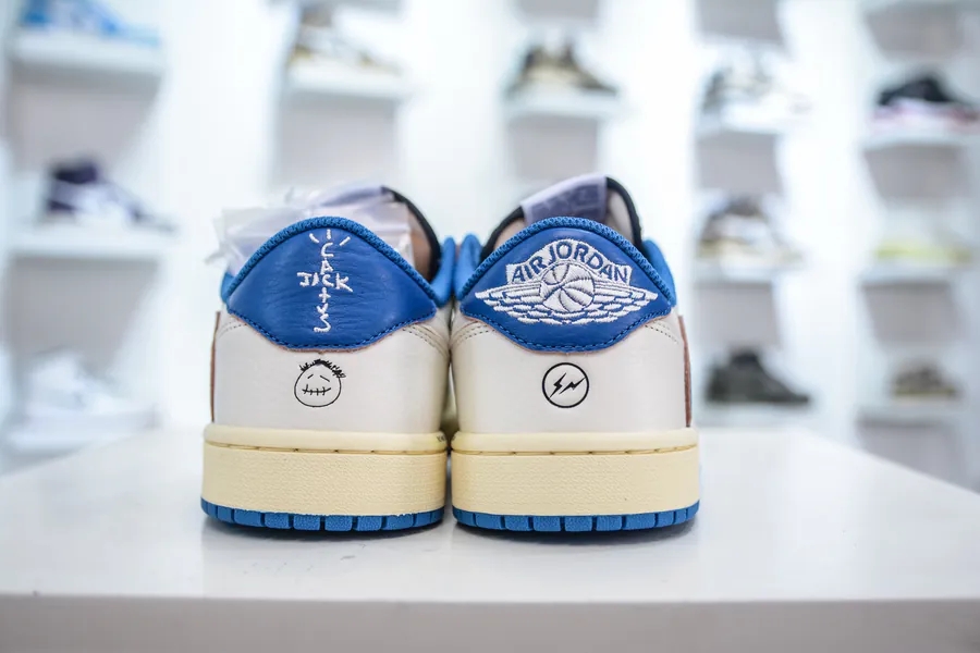 OG Version Travis Scott x Air Jordan AJ1 Low White Blue