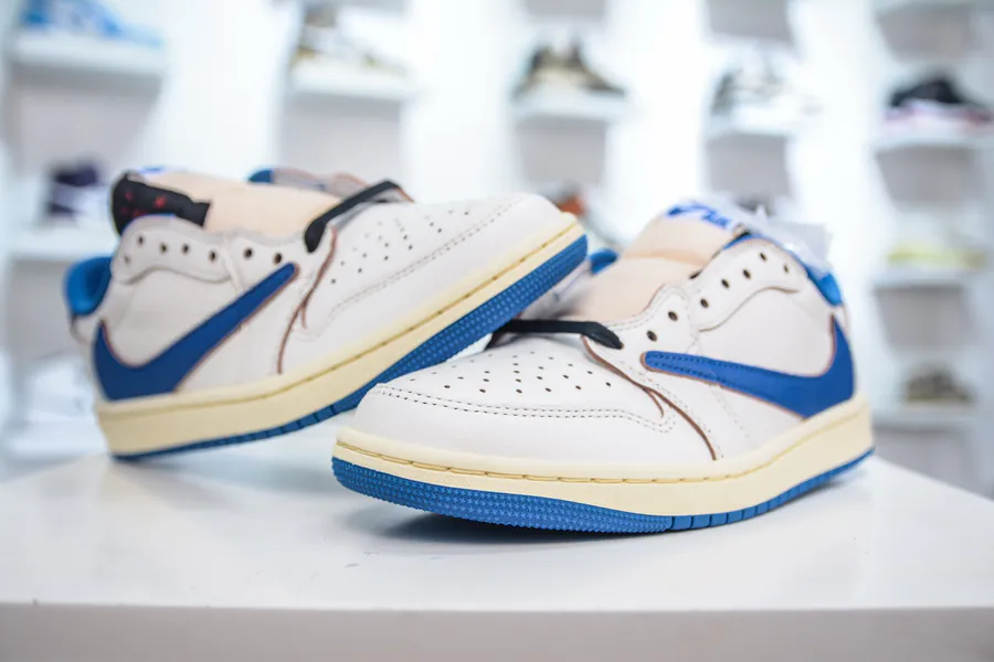 OG Version Travis Scott x Air Jordan AJ1 Low White Blue