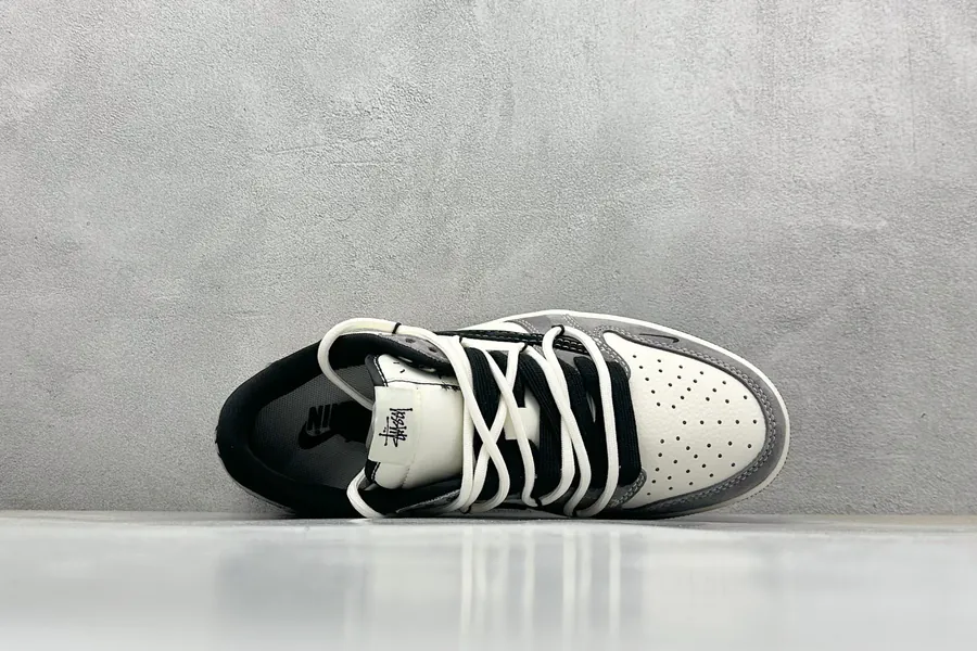 Travis Scott x Air 1 Low Reverse Black and White Croc Strap Sneaker