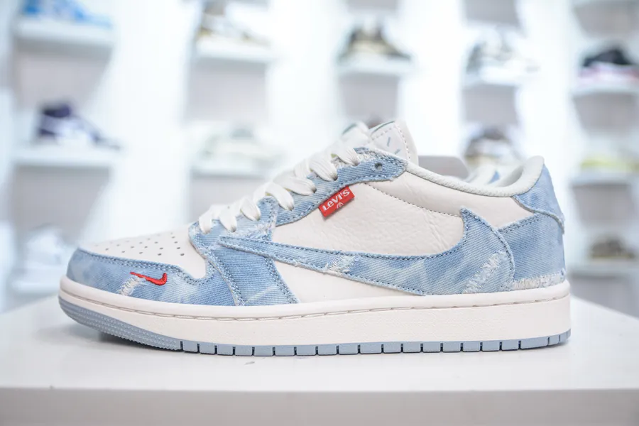 TS x Air Jordan AJ1 Low x Levis Denim Blue
