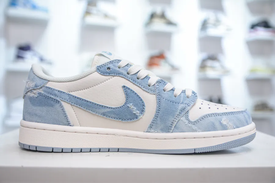 TS x Air Jordan AJ1 Low x Levis Denim Blue