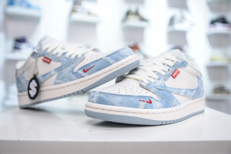TS x Air Jordan AJ1 Low x Levis Denim Blue