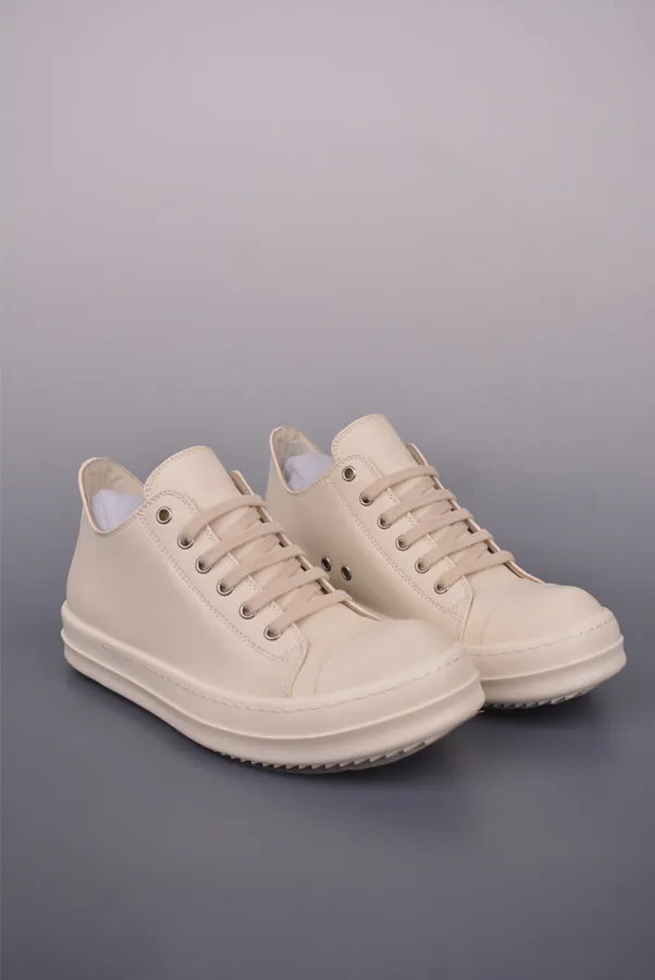 Ri Owens RO Mega Premium White Leather Low Top