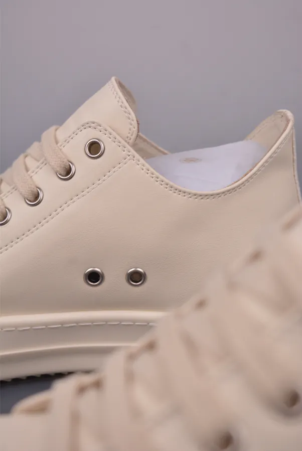 Ri Owens RO Mega Premium White Leather Low Top