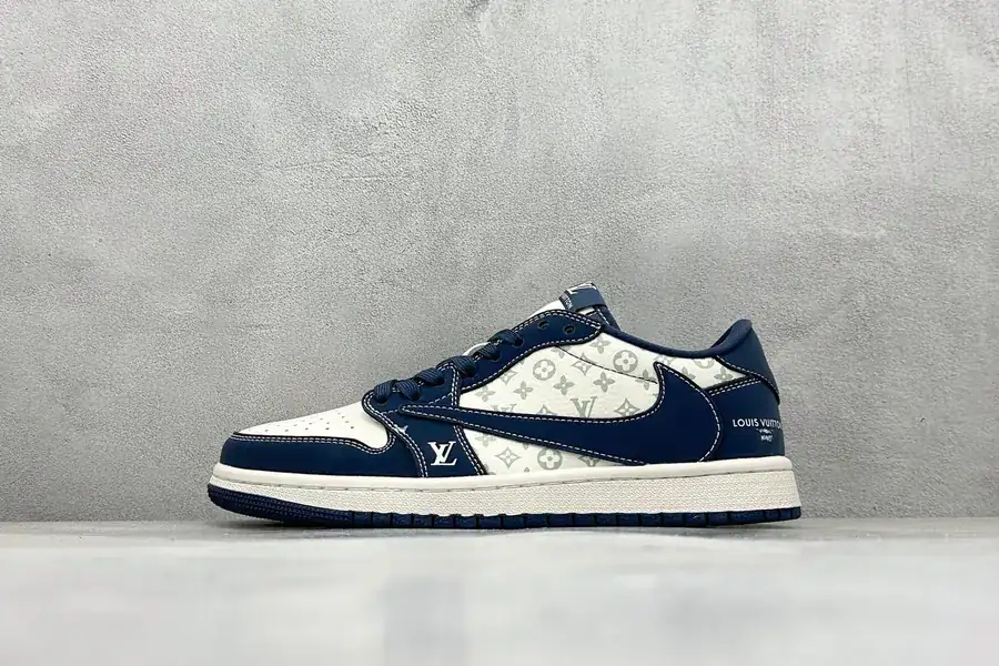 Travis Scott x Fraent Design x Air 1 Low OG SP Deep Sea Blue Low Top Cultural Sneakers