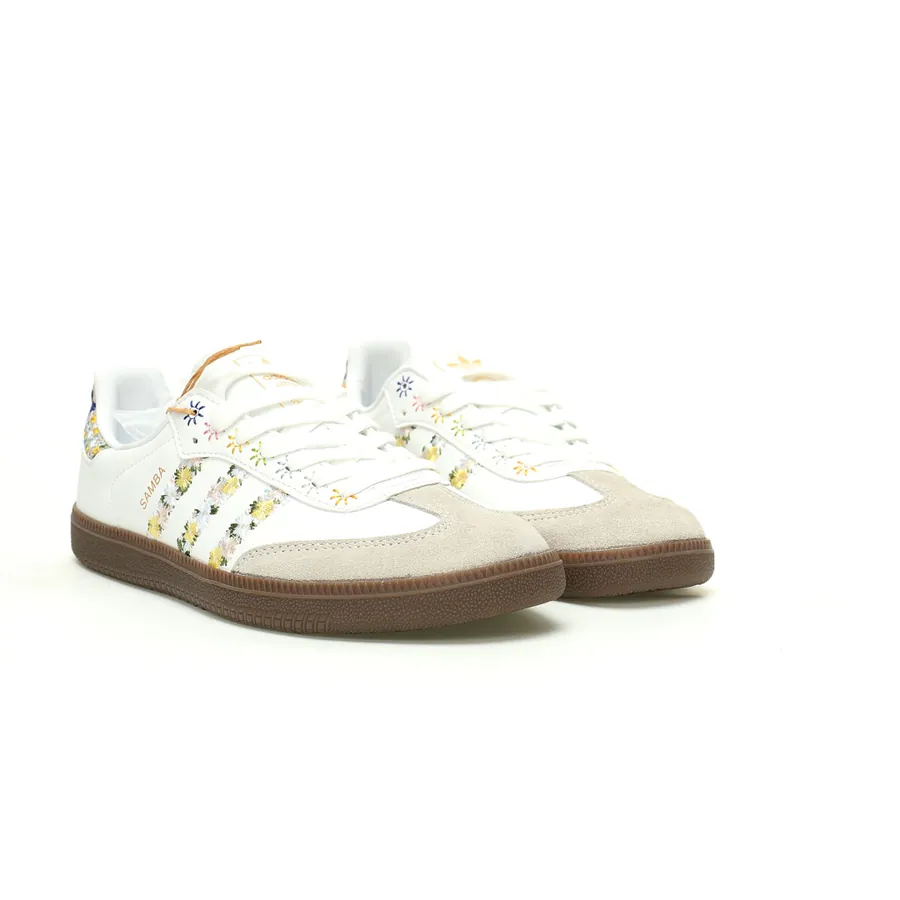 Originals Samba OG Cloud White with Colorful Flower Embroidery