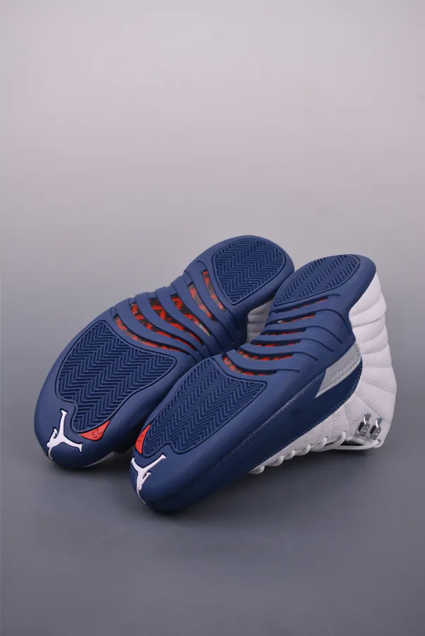 CX Exclusive 12 White Blue Men's Basketball Shoes