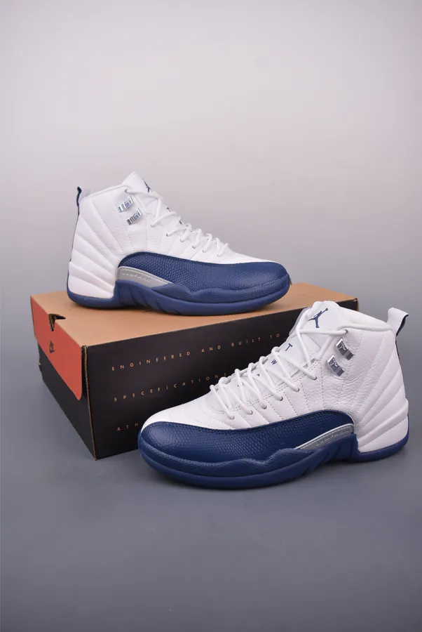 CX Exclusive 12 White Blue Men's Basketball Shoes