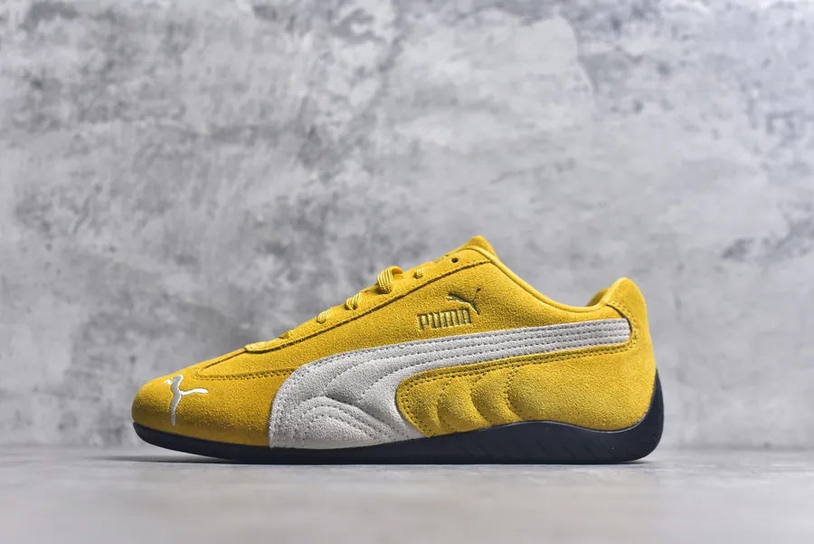 PUM Speed Racing Low Sneakers with Original楦型 and Solid Color Suede Upper