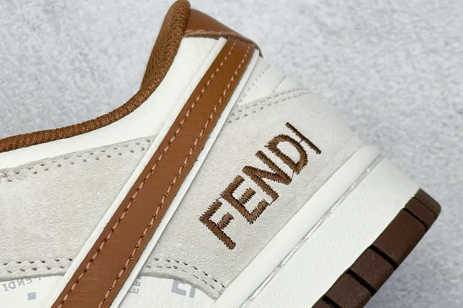 Nk SB Dunk Low x Fendi Collaboration Low Top Sneakers