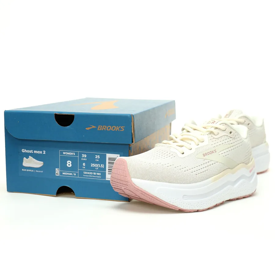 Brooks Ghost Max 2 Low Top Thick Sole Breathable Cushioning Support Running Shoes
