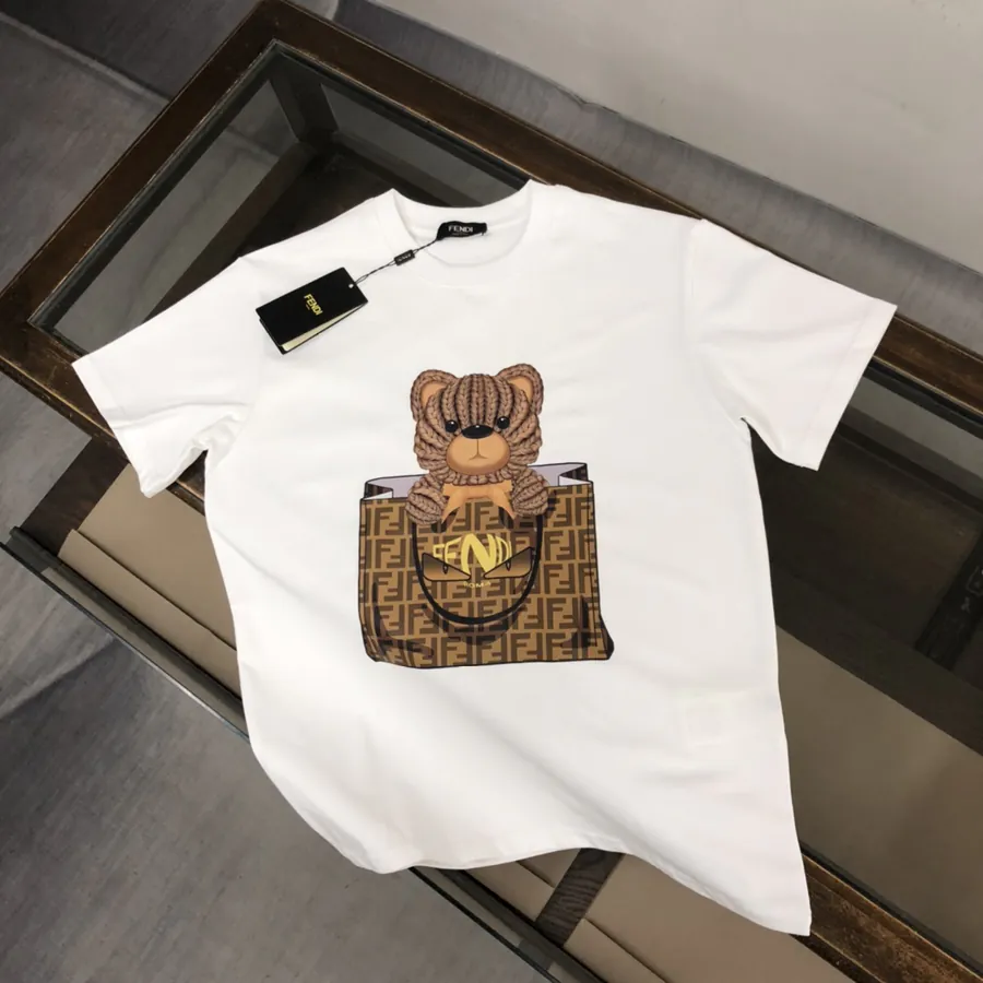 FENDI Summer Collection Premium Cotton T Shirt with Classic Fit