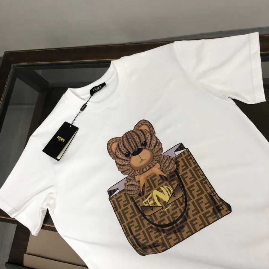 FENDI Summer Collection Premium Cotton T Shirt with Classic Fit