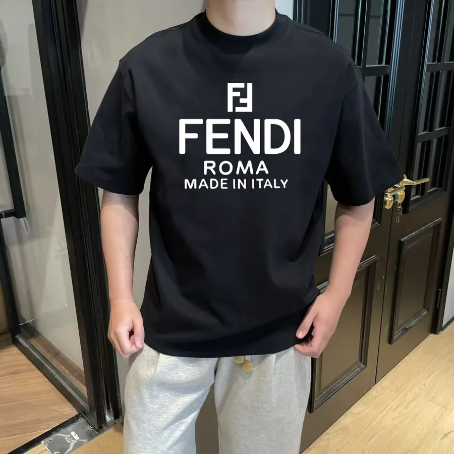 FENDI 25ss Printed Round Neck Short Sleeve T Shirt