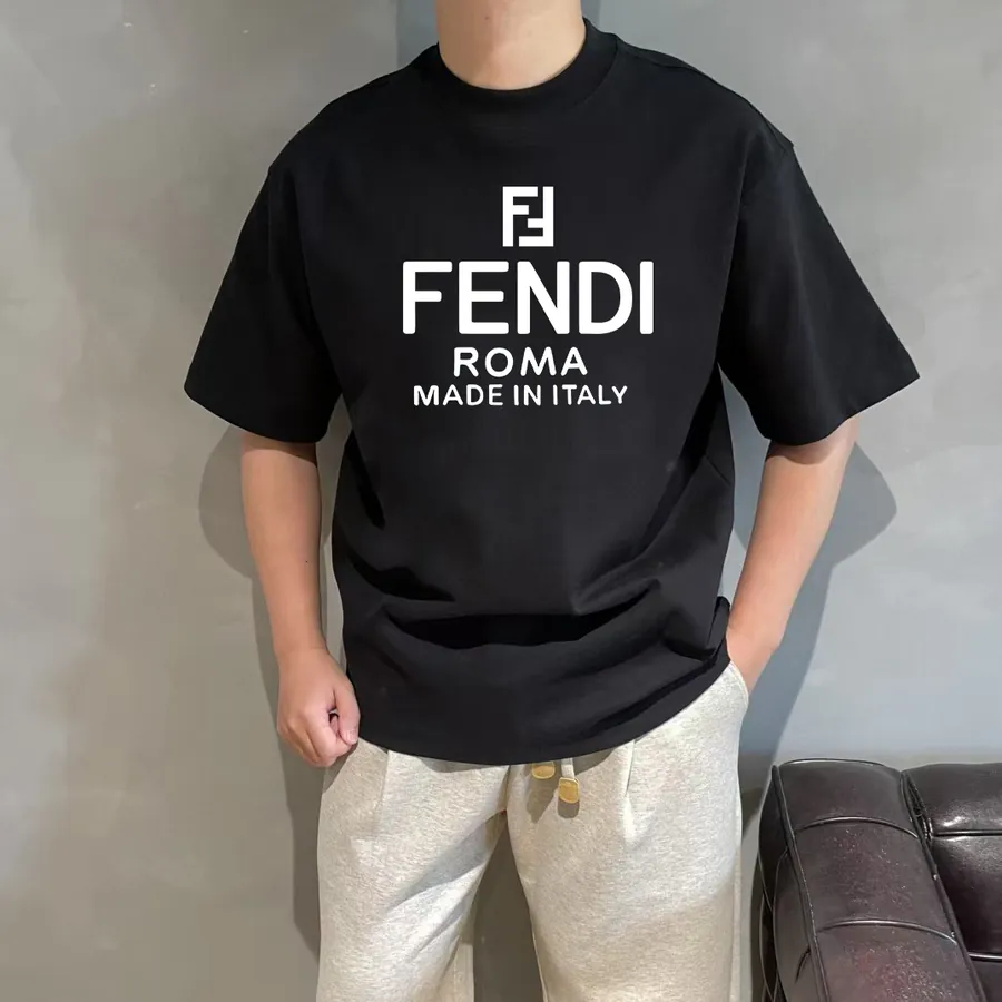 FENDI 25ss Printed Round Neck Short Sleeve T Shirt