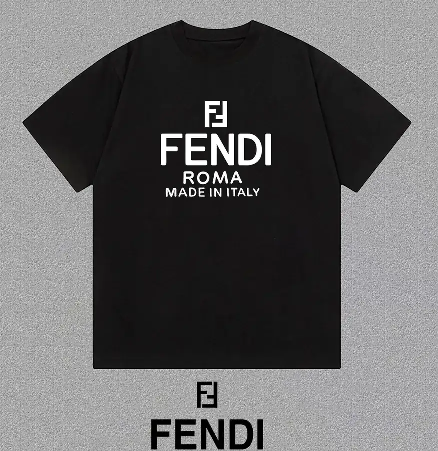 FENDI 25ss Printed Round Neck Short Sleeve T Shirt