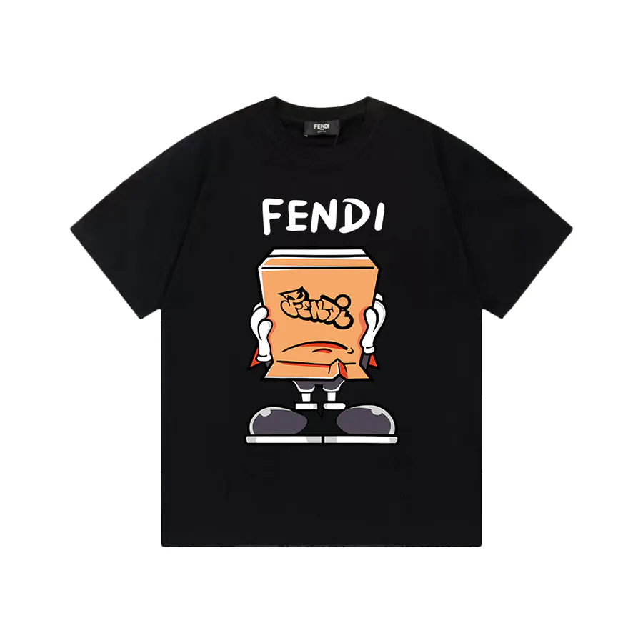 FENDI 25ss Printed Round Neck Short Sleeve T Shirt