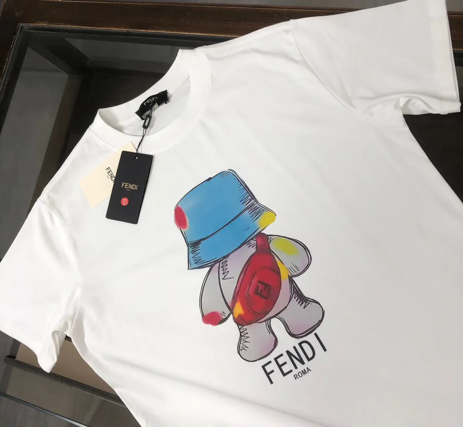 Fendi 25ss Printed Round Neck Short Sleeve T Shirt