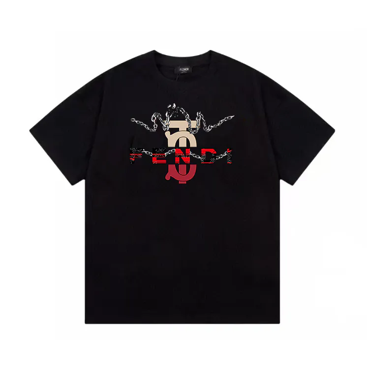 FENDI 25ss Printed Round Neck Short Sleeve T Shirt