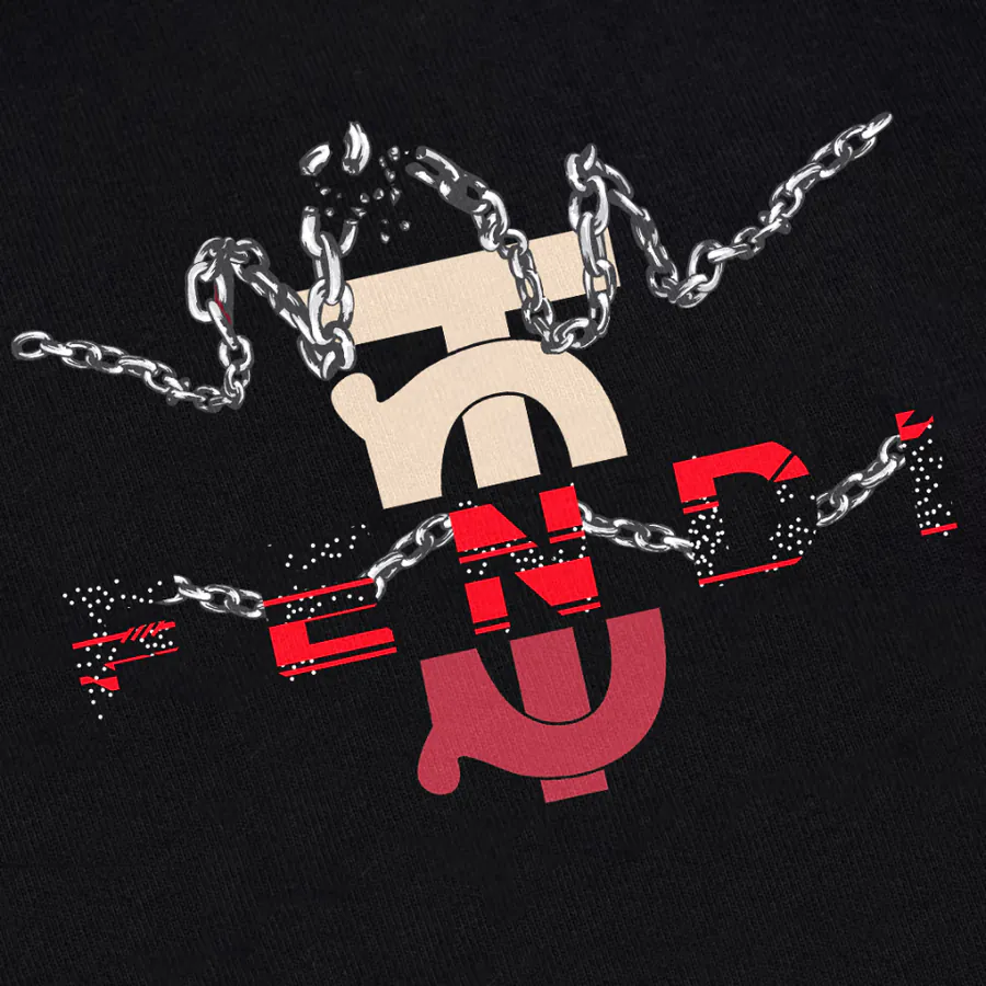 FENDI 25ss Printed Round Neck Short Sleeve T Shirt
