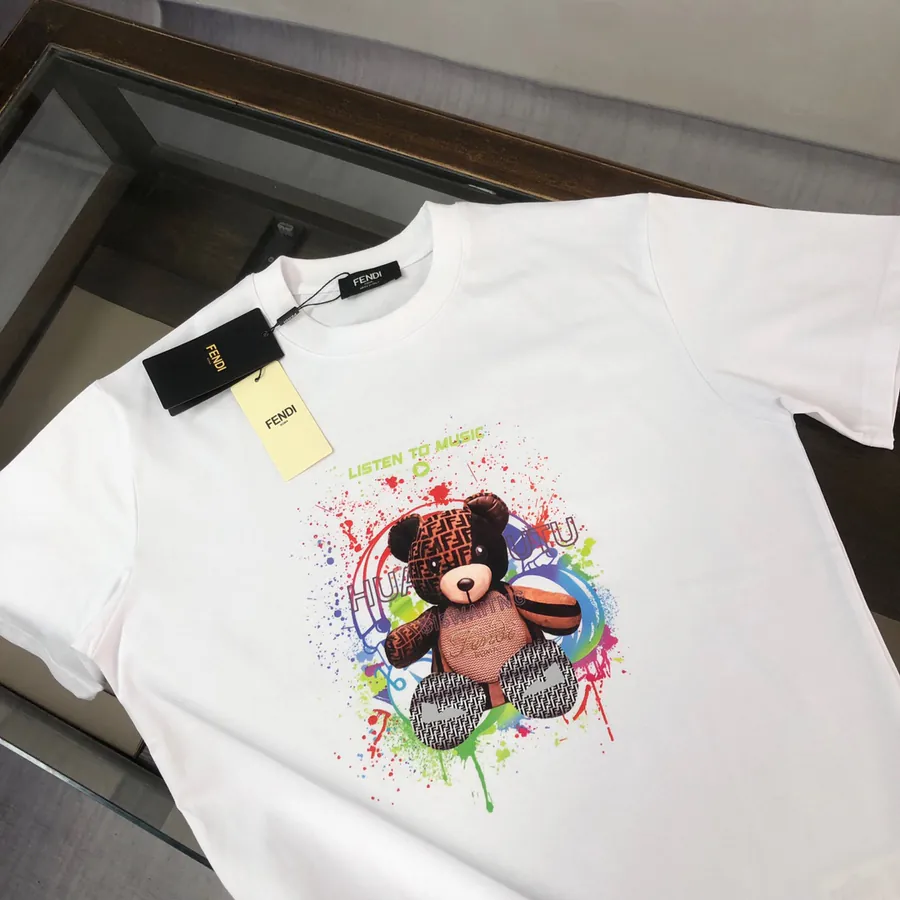 FENDI 25ss Printed Round Neck Short Sleeve T Shirt