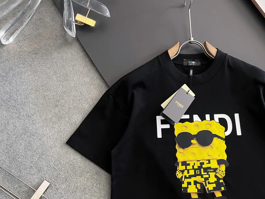 FENDI 25ss Printed Round Neck Short Sleeve T Shirt