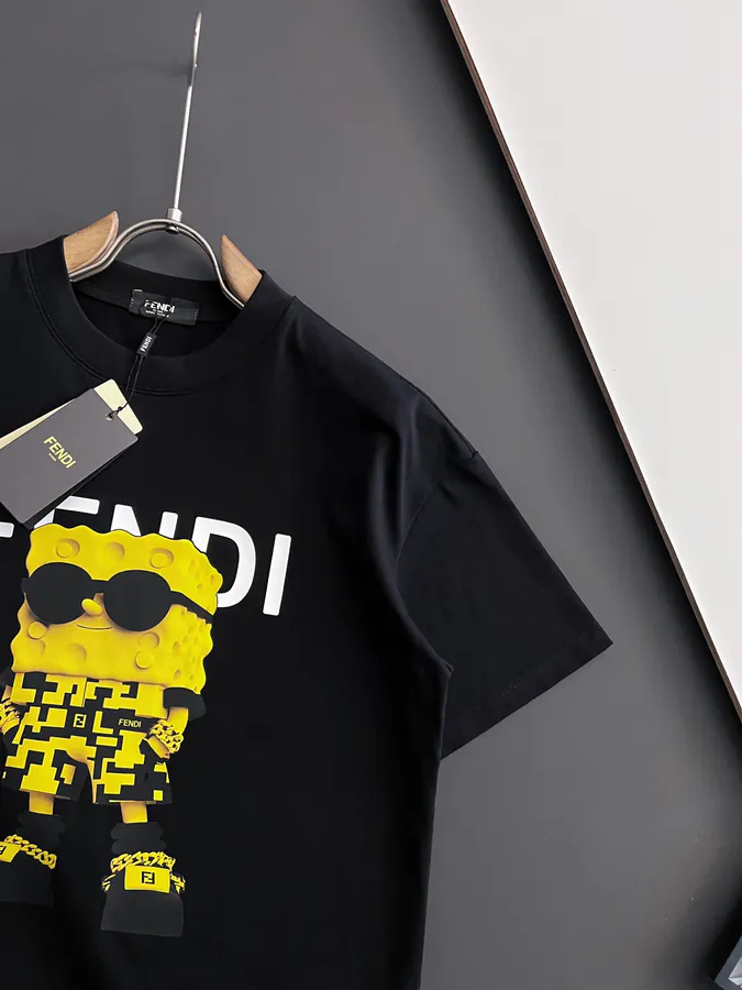 FENDI 25ss Printed Round Neck Short Sleeve T Shirt