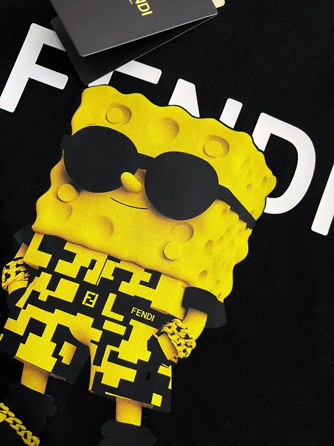 FENDI 25ss Printed Round Neck Short Sleeve T Shirt