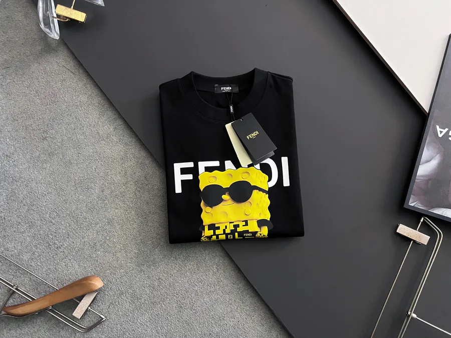 FENDI 25ss Printed Round Neck Short Sleeve T Shirt
