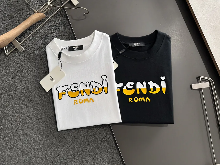 FENDI 25ss Printed Round Neck Short Sleeve T Shirt