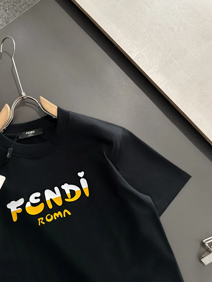 FENDI 25ss Printed Round Neck Short Sleeve T Shirt