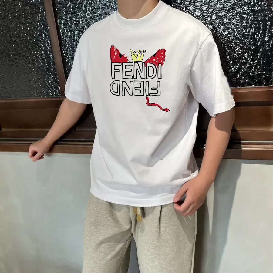 FENDI 25ss Printed Round Neck Short Sleeve T Shirt