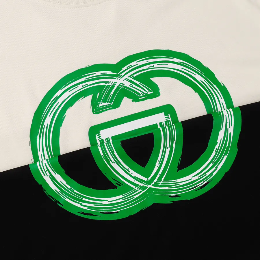 GUC Green Print Logo Short Sleeve T Shirt