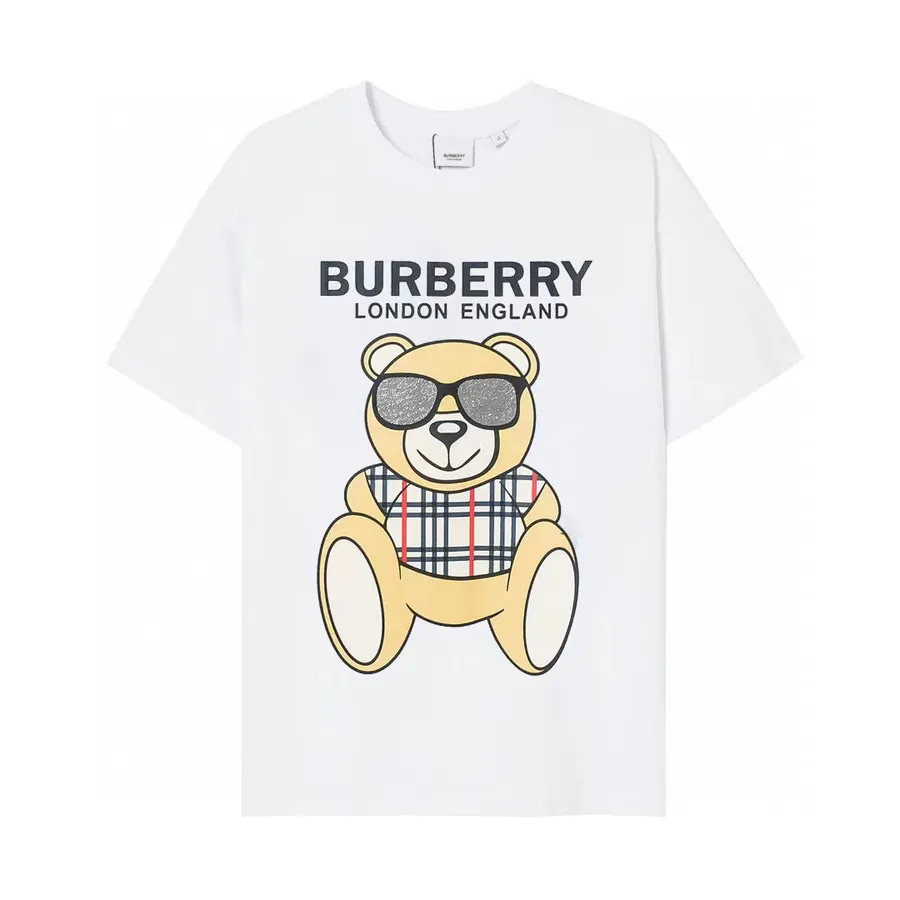 Burberry Print Bear Logo Oversized Round Neck T Shirt