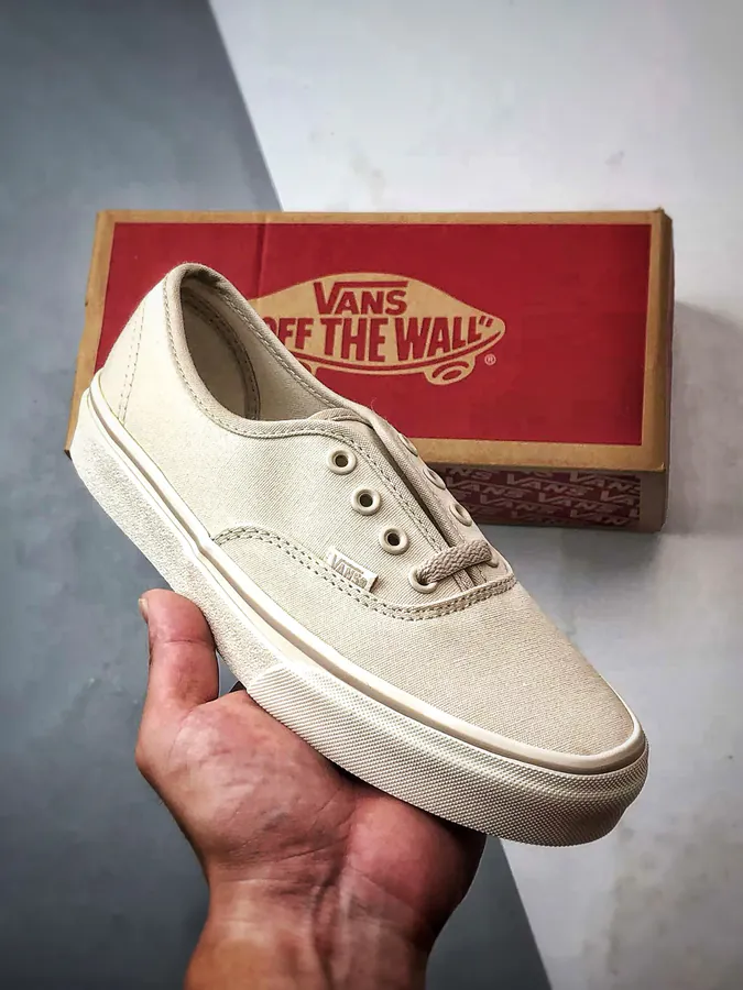 Vans Authentic Classic Beige Low Top Canvas Sneakers