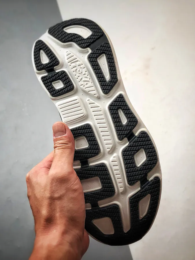 Hoka One One Bondi 9 Black and White Running Shoes