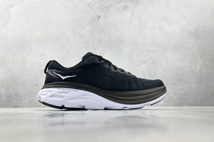 Hoka One One Bondi 8 in Black and White