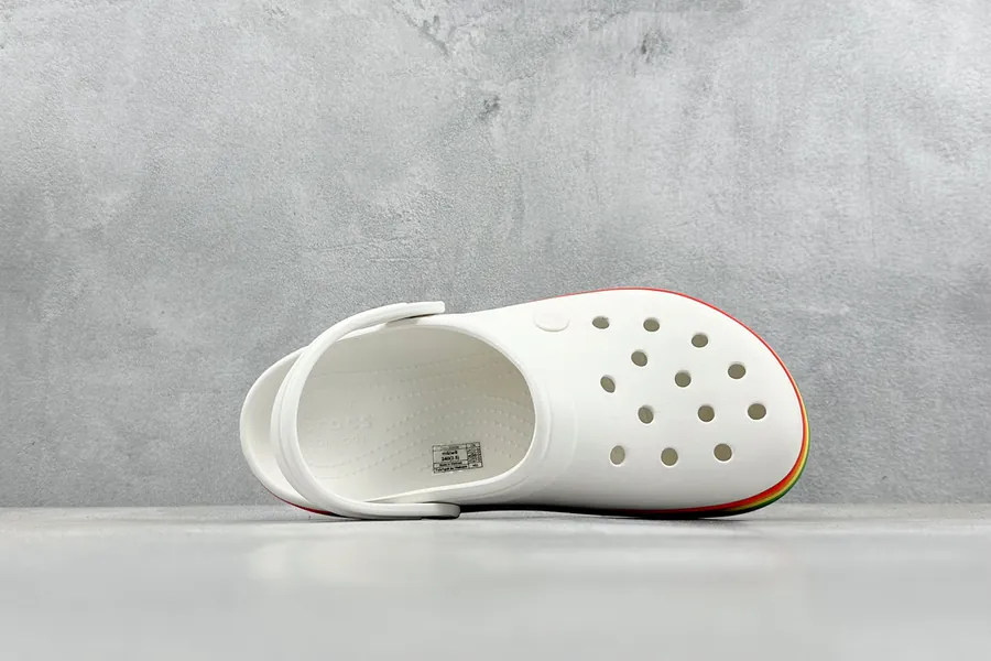 Crocs Crocband Platform Rainbow Comfortable Thicker Sole Sandals with Adjustable Strap