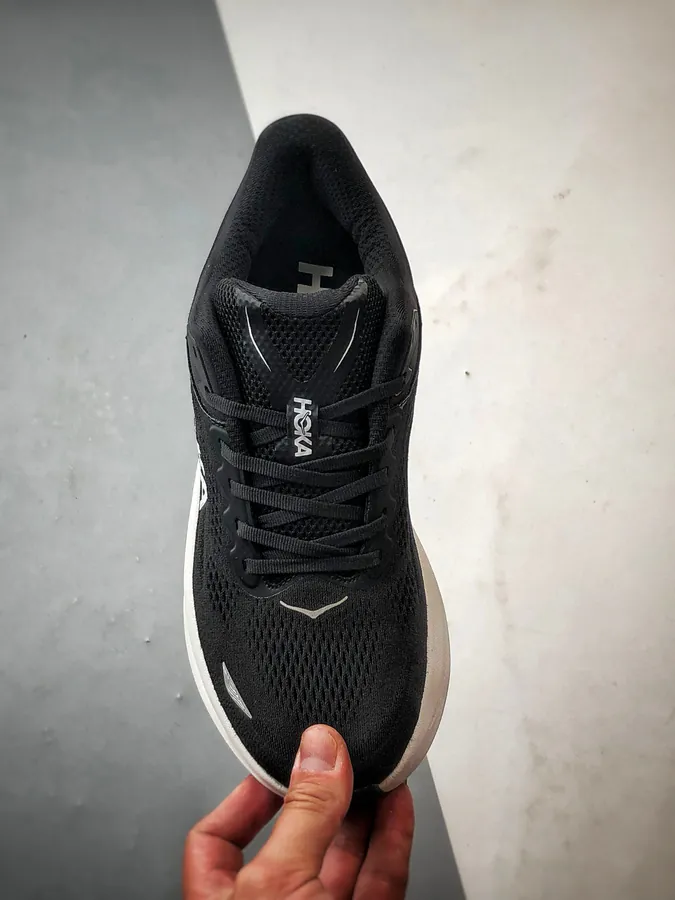 Hoka One One Bondi 9 Black and White Running Shoes