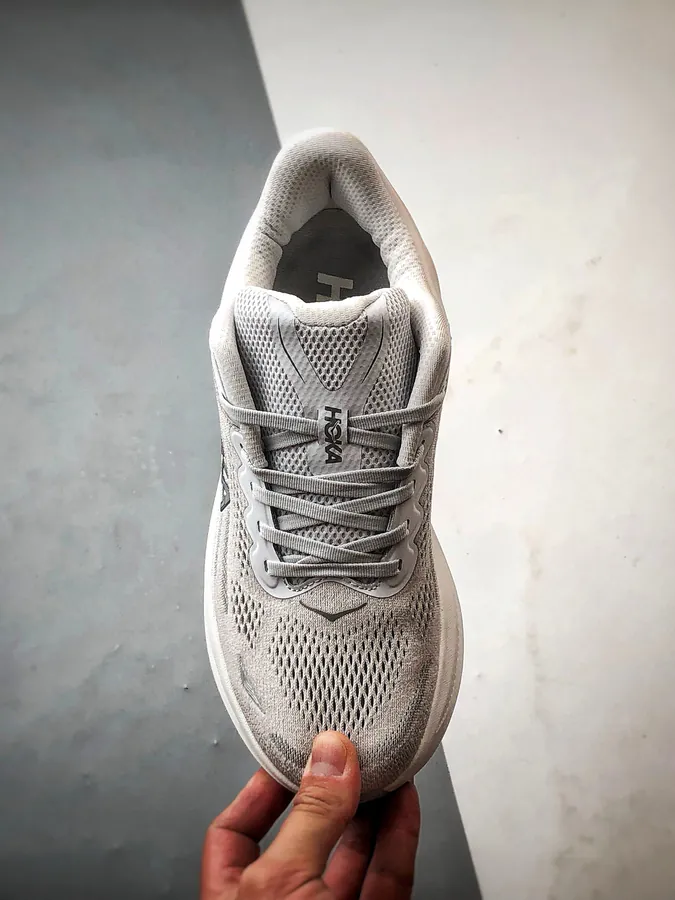 Hoka One One Bondi 9 Silver White Running Shoes