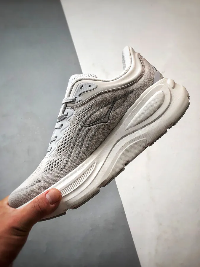 Hoka One One Bondi 9 Silver White Running Shoes
