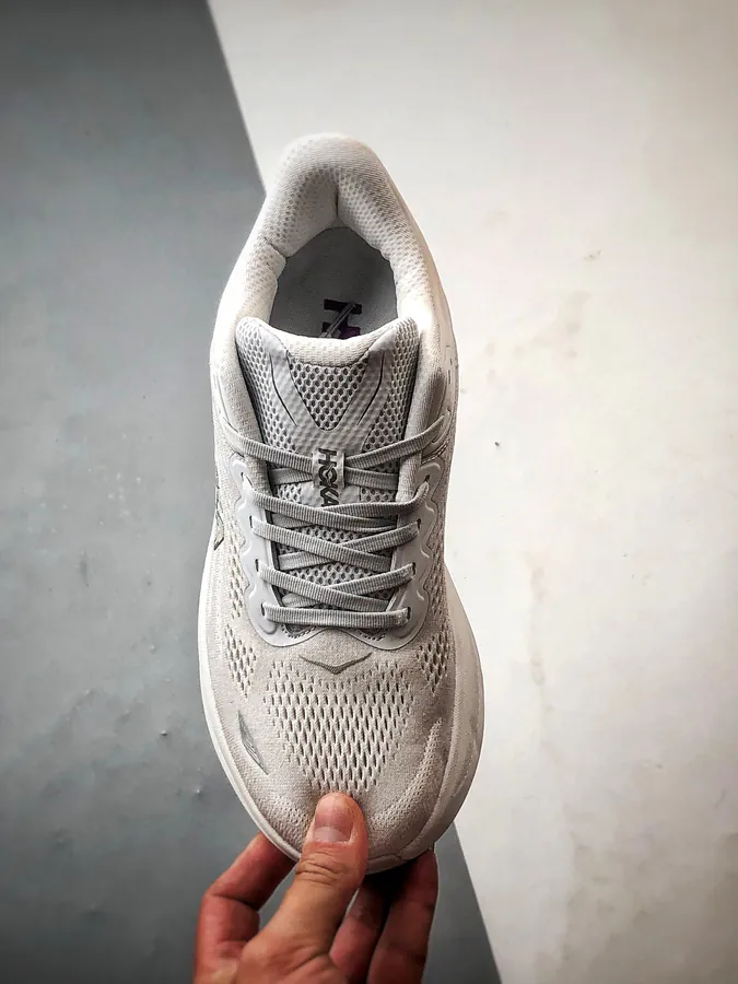 Hoka One One Bondi 9 Grey White Running Shoes