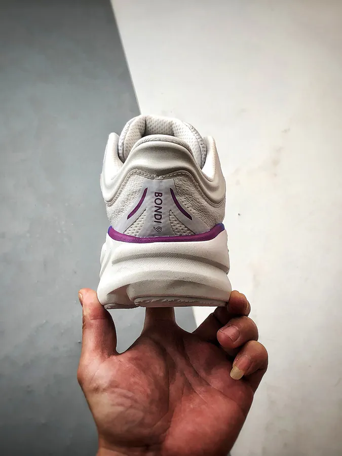 Hoka One One Bondi 9 Grey White Running Shoes