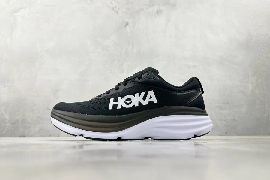 Hoka One One Bondi 8 in Black and White