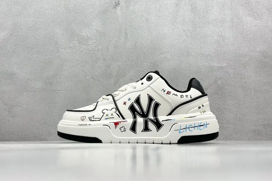 MLB NY Print Sneaker with Custom Graffiti