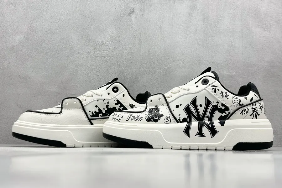 MLB NY Print Sneaker with Custom Graffiti Design